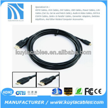 6FT 1.8M Micro Câble HDMI Haute vitesse 3D avec Ethernet, HDMI Mâle à Micro HDMI Mâle Type D 1080P